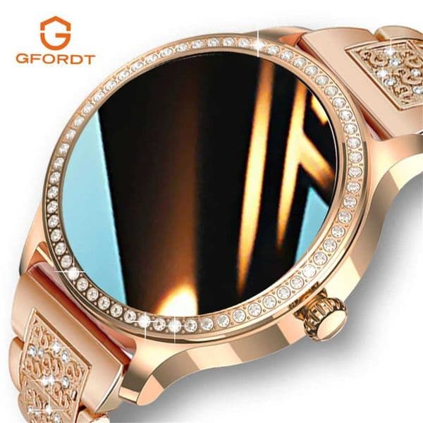 Diamond inlaid smartwatch womens cute steel sports watch BT call fitness bracelet heart rate womens smartwatch T241213