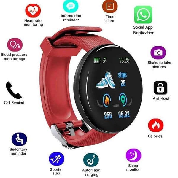 D18 Smart Bracelet Color Circular Screen Heart Rate and Blood Pressure Sleep Monitor Walking Exercise Fitness Smart Watch T241213