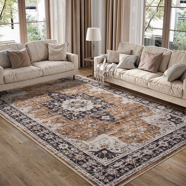 American retro style washable foldable dirt resistant easy to maintain living room and household anti slip carpet W251011