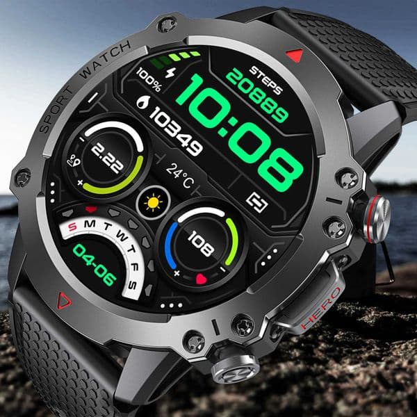 Canmixers smartwatch mens GPS sports trajectory sports watch BT call heart rate blood pressure smartwatch T241213