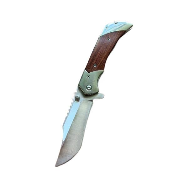 knife New Design Flipper Folding Knife 5Cr13Mov Satin Blade Wood with Steel Handle Outdoor Camping EDC Pocket Knives Outdoor Tools