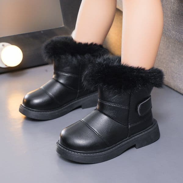 Toddler Warm Boots Boys Girls Winter Snow Boots with Fur Happysteps Kids Snow Boots Kids Soft Bottom Shoes Size 21 - 30