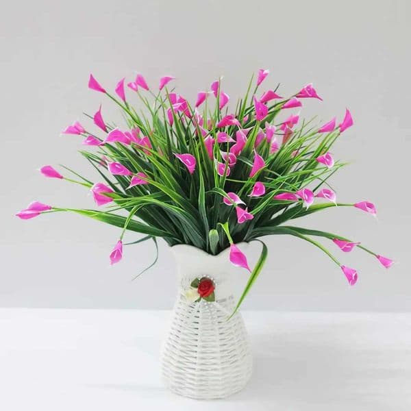 1Pcs 36 Heads Calla Lily Bunch Artificial Flowers Wedding Home Grave Outdoor Bouquet 5 Colors Decorative FlowersXJ241212