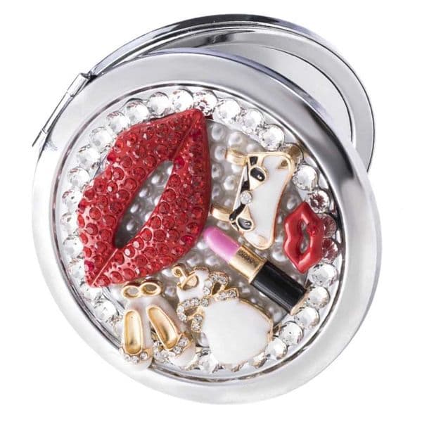 Cosmetics Pocket Mirror Rhinestone Vanity Portable Rhinestones Delicate Folding WomanXJ241213