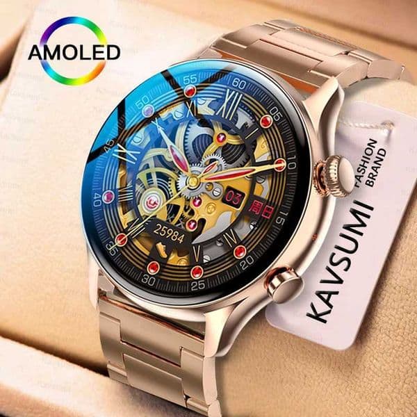 Smart Watch Womens AMOLED HD Screen Always Display Womens Watch BT Call IP68 Waterproof Sports Fitness Mens Smart Watch T241213