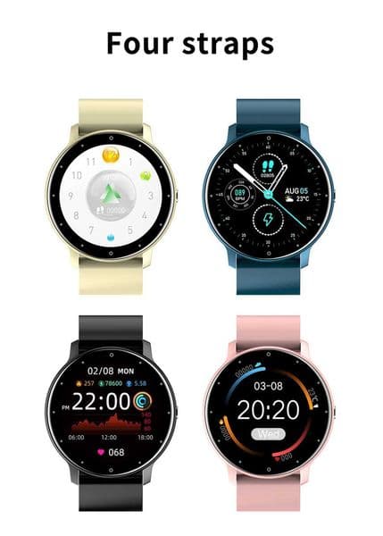 ZL02 Smart Watch with Heart Rate Monitor Fitness Activity Tracker Silicone Strap Watch iOS Android Black Full Touch Screen T241213