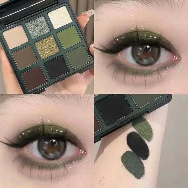Paris Garden Nine Color eye shadow Hray Retro French Black Green Contrast Olive Green Small Smoke W241213