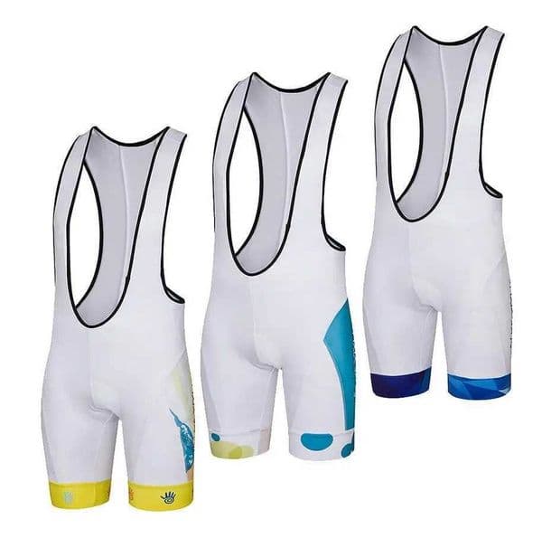 Mens White Cycling Bib Shorts Coolmax Gel Padded Bike Bib Knicks CompressionXJ241214