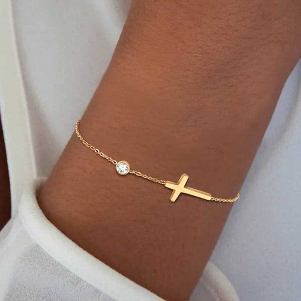 Ultra Thin Chain Link Cross Bracelet Stainl Steel Womens Adjustable Link Stacked Layered Chain BraceletsXJ241214