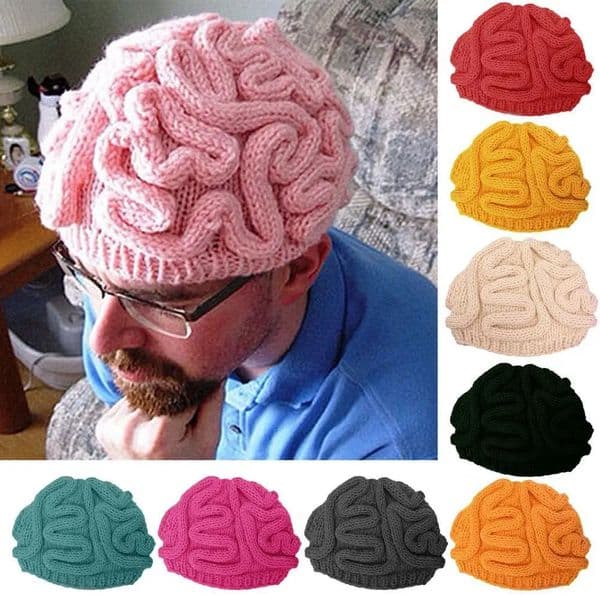 SSpoof Horror Brain Knitted Hat Funny Warm Cap Party Headwear Pography Props 241214