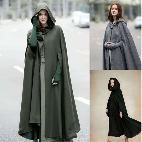 European And American Five Color Hooded Shawl Extended Halloween Cloak Coat, Women's Fashionable Quality Classic Coat