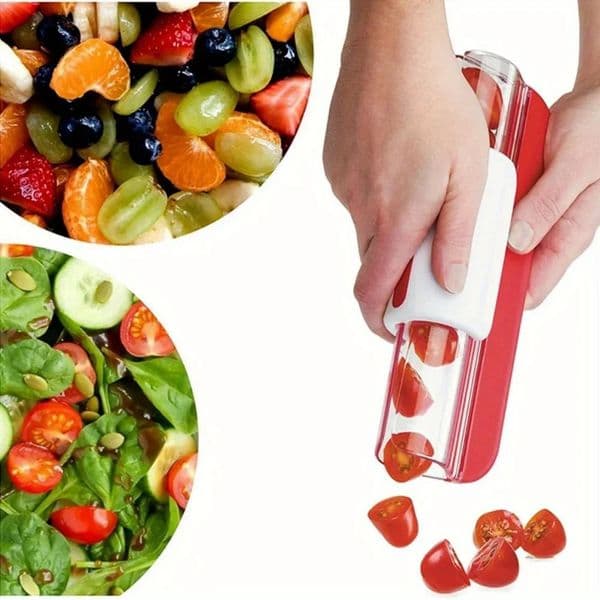 Tomato Grape Cherry Slicer Fruit Vegetable Salad Manual Slicer Fruit and Vegetable Tool Kitchen Gadget Progressive Zip Slicer 241214
