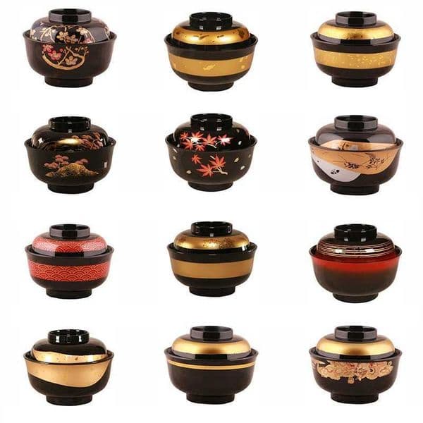 Japanese Style Miso Bowl With Lid Salad Rice Ramen Soup Bowls Udon Bowls Restaurant Ramen Noodles Container TablewareXJ241214