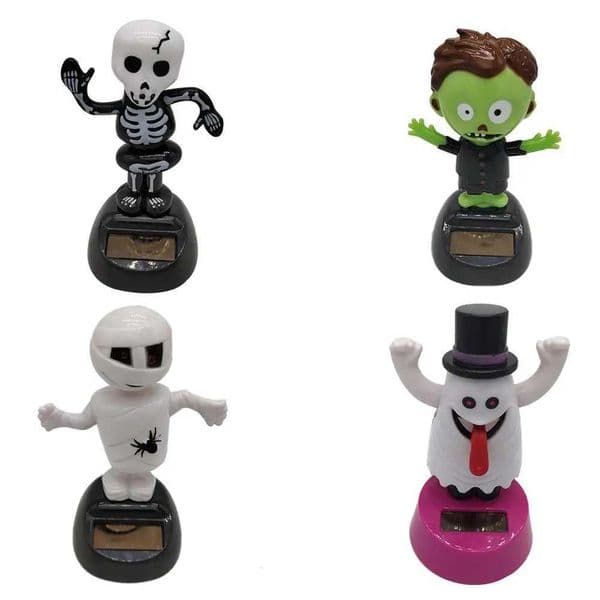 New Halloween Gift High Quality Solar Creative Spoof Swing Doll Shaking His Head Car Decoration Car Interior ProductsXJ241214