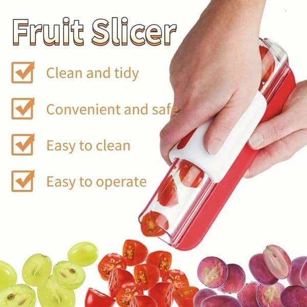 Tomato Grape Cherry Slicer Fruit Vegetable Salad Manual Slicer Fruit and Vegetable Tool Kitchen Gadget Zip Slicer 241214
