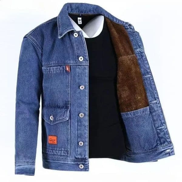Warm Mens Denim Jacket Padded Loose Winter Male Jean Coats Elatic Vintage Fashion Casual Japanese Retro Washed Outerwear 241216