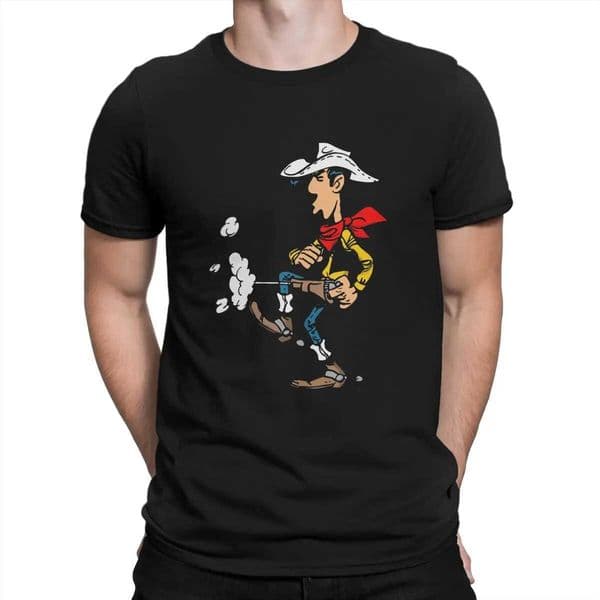 Lucky Luke Cotton T-Shirts Cartoon Anime Print Men Women Short Sleeve T Shirt Hip Hop Oversized Harajuku Tees Tops Man Clothing W241216
