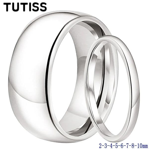 TUTISS 2/3/4/5/6/7/8/10mm Tungsten Carbide Ring Men Women Shiny White Gold Color Wedding Band Comfort Fit 241216
