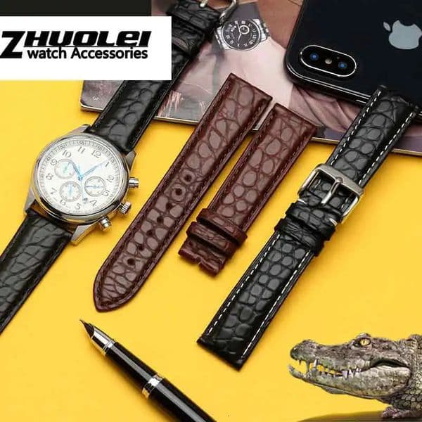 For any wristband genuine skin watchband 18mm 19mm 20mm 21mm 22mm black brown straps 241216