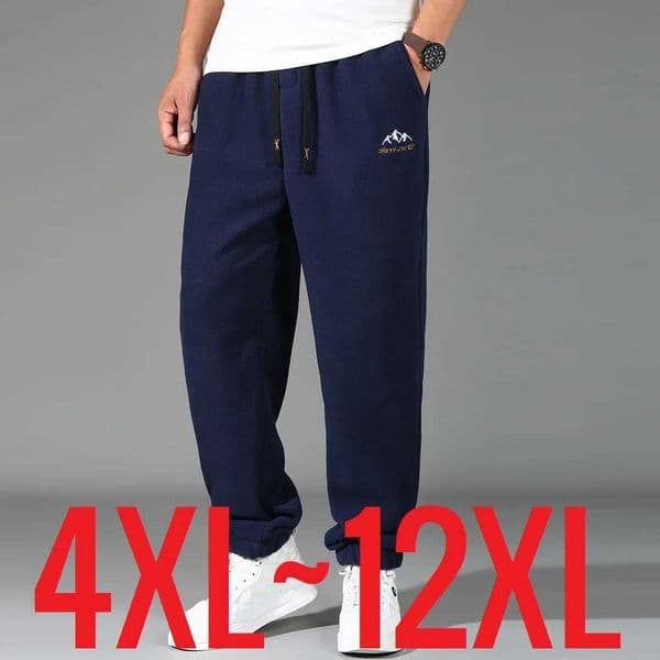 Winter Sweat Pants Men Polar Fleece Sport Jogger Trousers Men Brushed Warm Extra Large Size Sweatpant Big Plus 8XL 9XL 10XL 12XL X241216