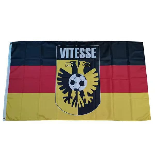 Flag of Netherlands Football Club Old SBV Vitesse Black 3x5 FT(90*150cm) Flags Vivid Color and UV Fade Resistant Flag Outdoor Banner With 2 Brass Grommets 0230