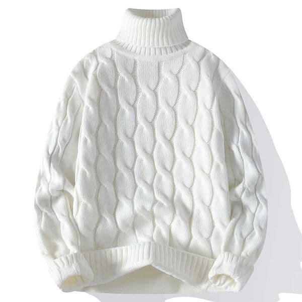 Winter Turtleneck Sweater Men Knitted Thick Warm Pullover Mens Warm Solid Color Loose Casual Sweaters Male Daily Clothing 5XLXJ241216