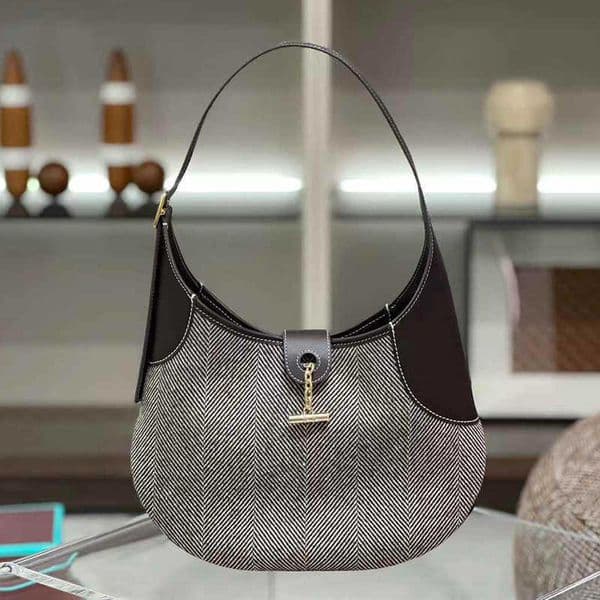 Fabric patchwork leather armpit bag autumn winter casual versatile saddle, toe cover layer cowhide handbag, commuting shoulder bag 241215