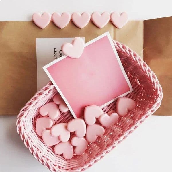 10pcs Plastic Pink Love Shaped Planner Clips Paper Bookmarks School Stationery 241217