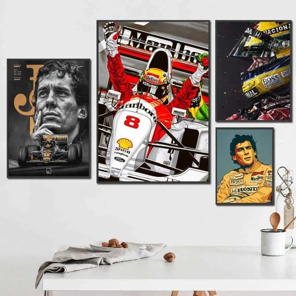 ayrton senna racer 24x36 Decorative Canvas Posters Room Bar Cafe Decor Gift Print Art Wall PaintingsXJ2411216