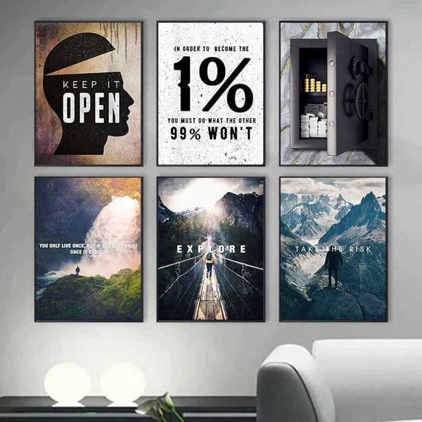 Nordic Landscape Inspire Canvas Painting Print Wall Motivational Poster Wall Art Quote of Inspirational Modern Decor No FrameXJ2411216