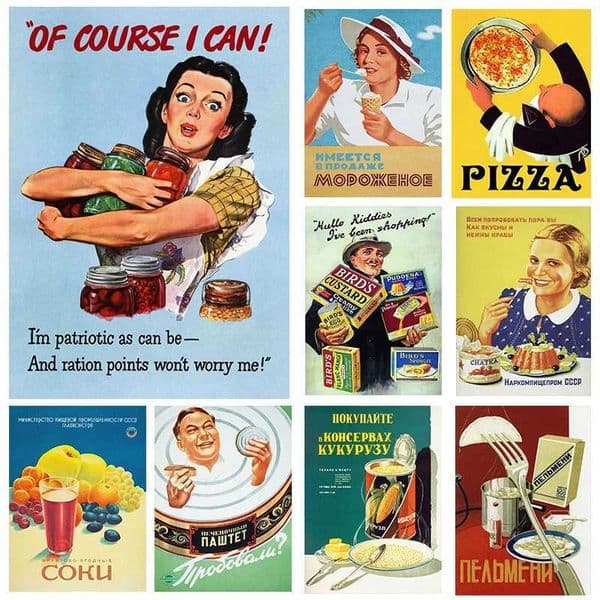 American Retro Style Canvas Paintings Delicious Food Posters and Prints Wall Art Picture for Living Room Wall Decoration CuadrosXJ2411216