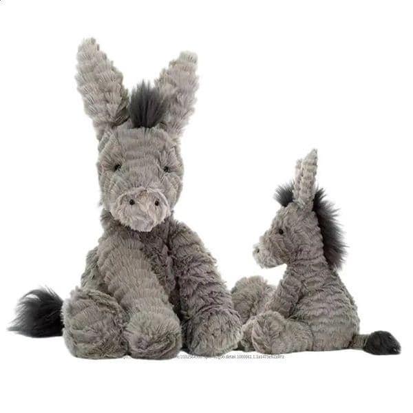 234060CM Cute Burro Peluche Toys Lovely Grey Donkey Plush Dolls Stuffed Soft Animal for Baby Infant Birthday Room Decor Gifts 241216
