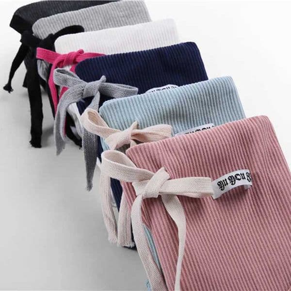 Solid Color Thread Knitted Cotton Leggings For Pregnant Women Pregnancy Belly Waist Strong Stretching Materni PantsXJ241217