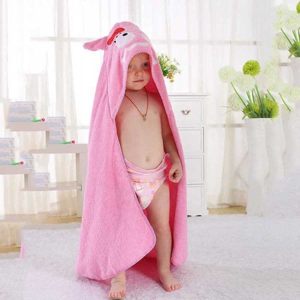 Newborn Bath Towel Pink Monster Baby Hooded Bathrobe Soft Infant Bath Towel Baby Toddler Kids Towels Kids Nap Blankets QuiltsXJ241216