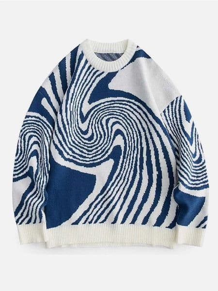 autumn and winter maze jacquard pattern pullover sweater casual round neck contrasting color knitted mens 241213Z