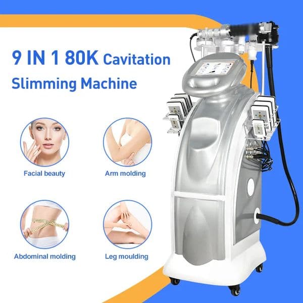 All-in-one Physiotherapy Vacuum Cavitation Weight Loss Lipolysis Body Shaping Vibration + Rolling Massage RF Skin Rejuvenation Lymph Drainage Machine