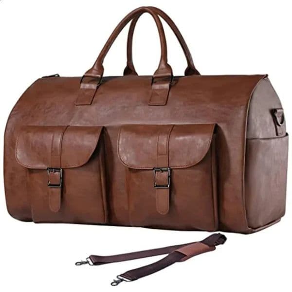 Garment Bag For Travel Convertible Carry On Garment Duffel PU Bag For Men Waterproof Large Bag 2 In 1 Suit Dress Business Travel 241212