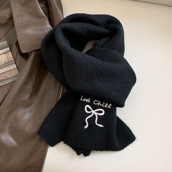 Korean style fringed mohair versatile striped thickened scarf --846722