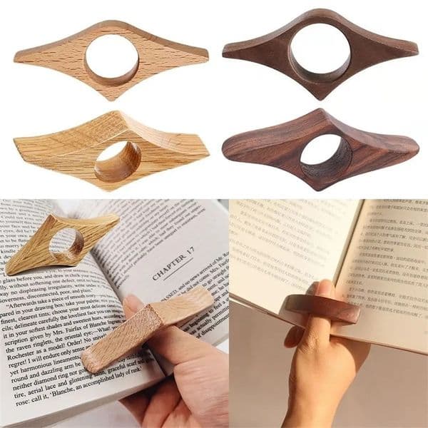 Wooden Thumb Bookmark One Hand Reading Book Support Page Holder For Office Lovers Fast DIY Aid Tools w241217