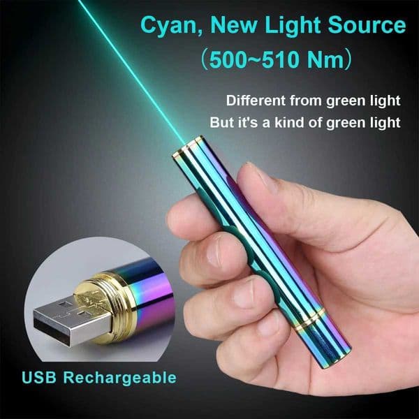 500-510nm blue laser pointer 532nm green laser pointer 650nm red laser built-in USB charging beam pointer pen T241218