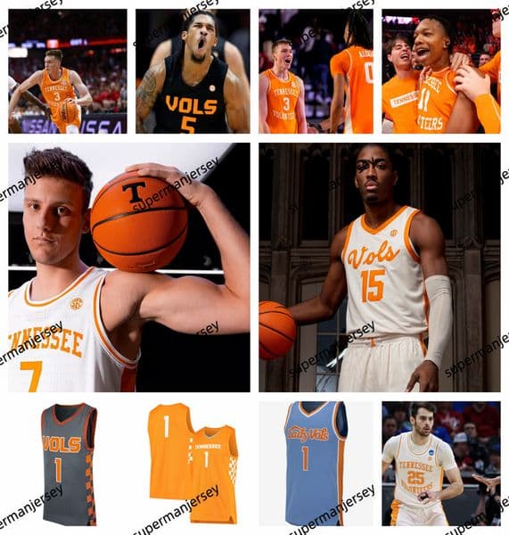 Custom Tennessee Volunteers Basketball Jerseys 30 James 4 Tyreke Key 33 Uros Plavsic 0 Jonas Aidoo 15 Jahmai Mashack 11 Tobe Awaka for Dalton Knecht