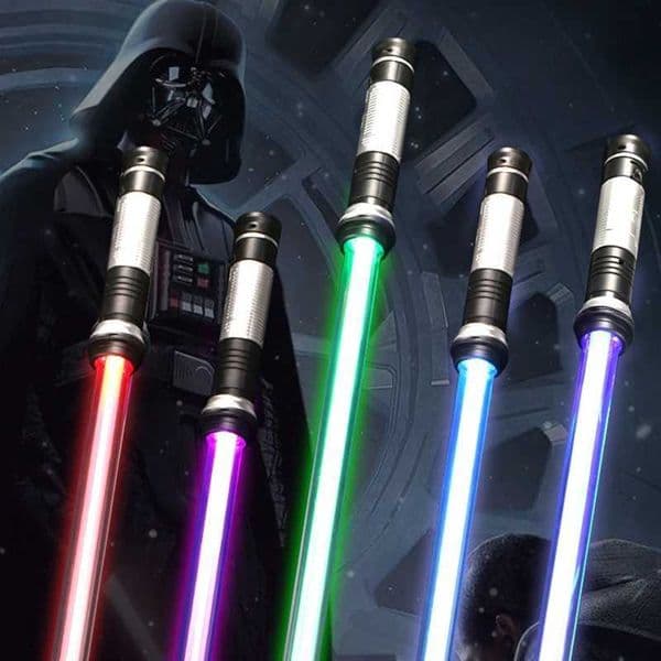 2PCS RGB Lightsaber Flashing Laser Toys Darth Vaders Sword Cosplay Bow Toy Double Light Saber Sword Toys with Sound Laser Gifts W241218