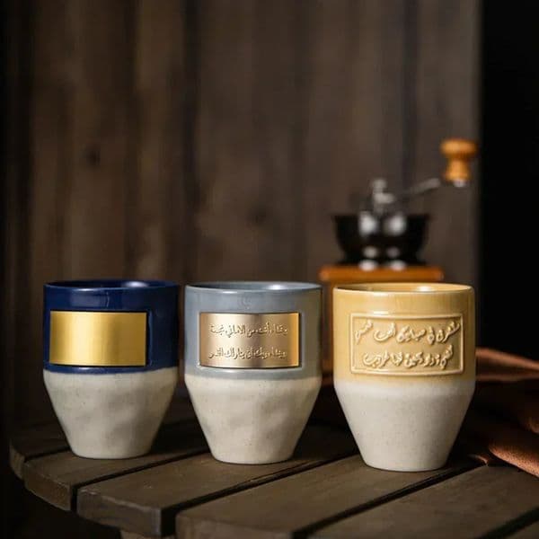 Tags Saudi style cup milk iced coffee cup creative ceramic couple cup tea cup office cup Middle Eastern friend gift 241217