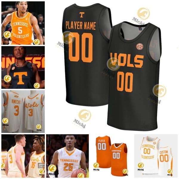 Santiago Vescovi Zakai Zeigler Basketball Jersey Josiah James Tobe Awaka Jahmai Mashack Colin Coyne Jr. D.J. Jefferson Custom TennesseeVolunteers jerseys