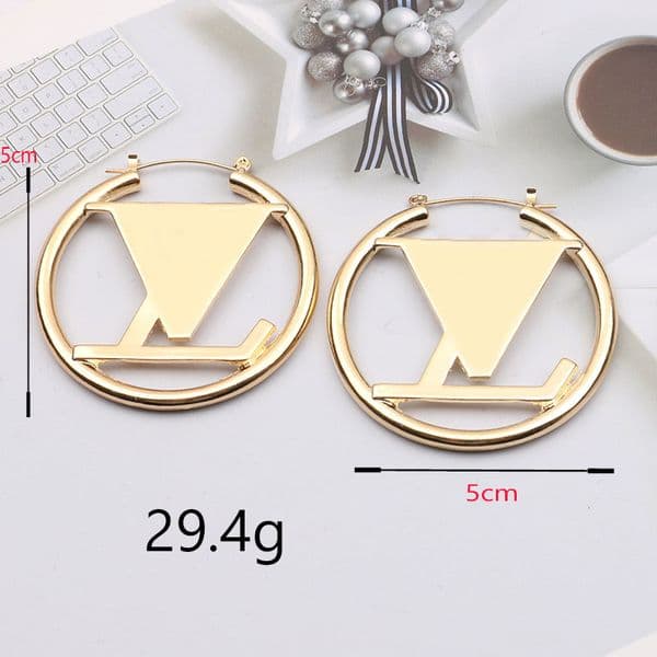 5CM Hoops Big Gold Hoop Earrings Lady Orrous Girls Ear Studs Classic Jewelry Earring Valentine's Day Gift Engagement for Women