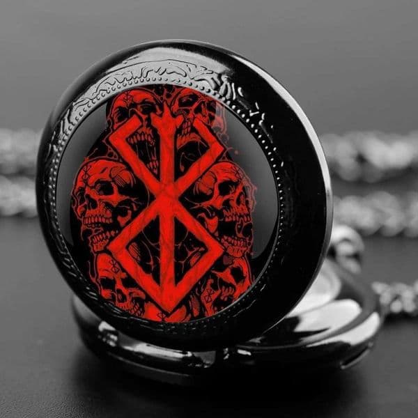 Creative Berserk Glass Dome Quartz Pocket with Necklace Chain Pendant Gift for Male Men Vintage ClockXJ241219