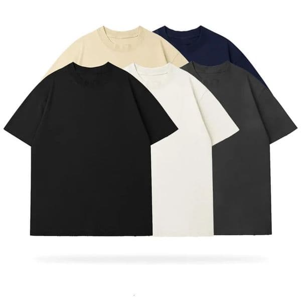 Combed 100% Cotton T-Shirt 5 Pack Men Y2K Summer Short Sleeves Vintage Oversize Tshirt Streetwear Women Tops 241217