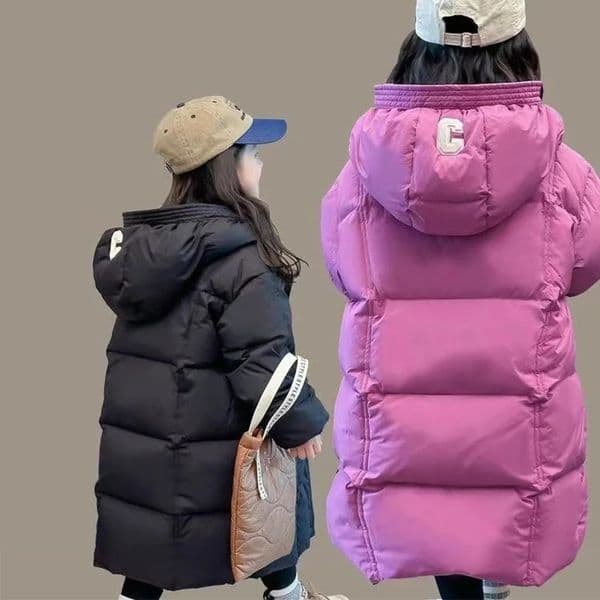 2026 New Boys Girls Winter Down Jackets Teenager Thicken Warm Hooded Coats Kids Casual Long Clothing Children Autumn Windproof Parkas 241218 Designer