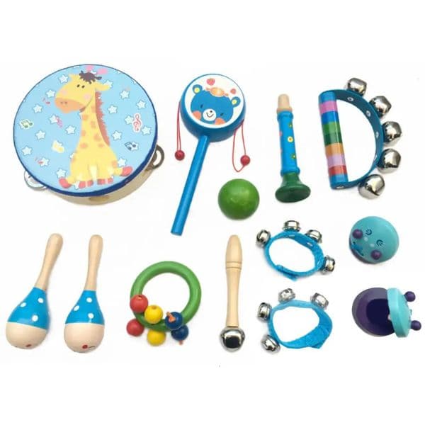 13Pcs/Set Wooden Toddler Kid Musical Percussion Instrument Teaching Aid Educational Toy Children Gift 241218
