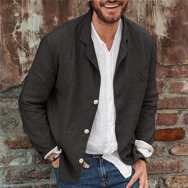 K742 Retro Slim Fit Business Casual Suit Jacket for Men - Large Size Available